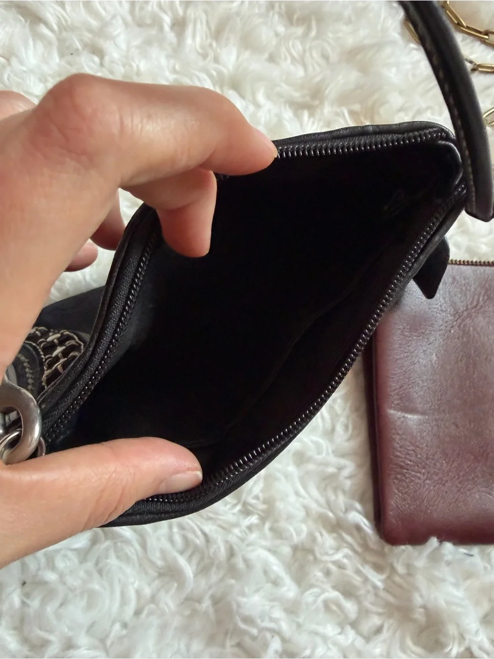 Coach & Madewell Black Wristlet and Burgundy Leather Purse Bundle